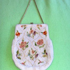 Beaded & Embroidered Evening Bag with Floral Design Handmade in Belgium …